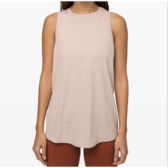 Lemon Tops - Lululemon Workout Tank Top Open‎ Back Sleeveless Athletic Beige